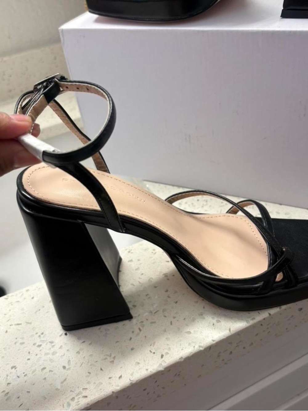 Princess Polly Black Strappy Block Heel Sandals